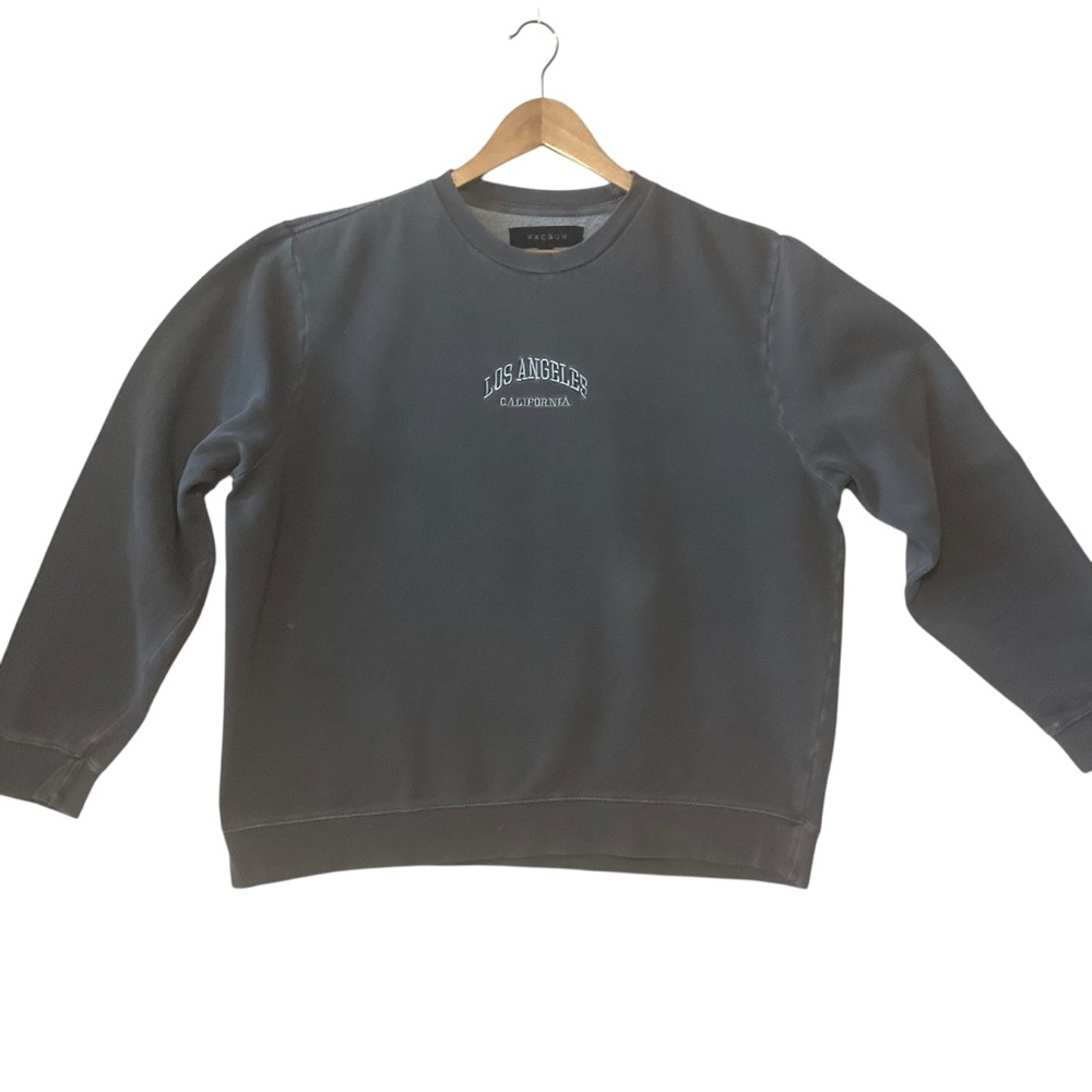 PACSUN sz Large Los Angeles California Sweatshirt Embroidery Pull On Holes Gray